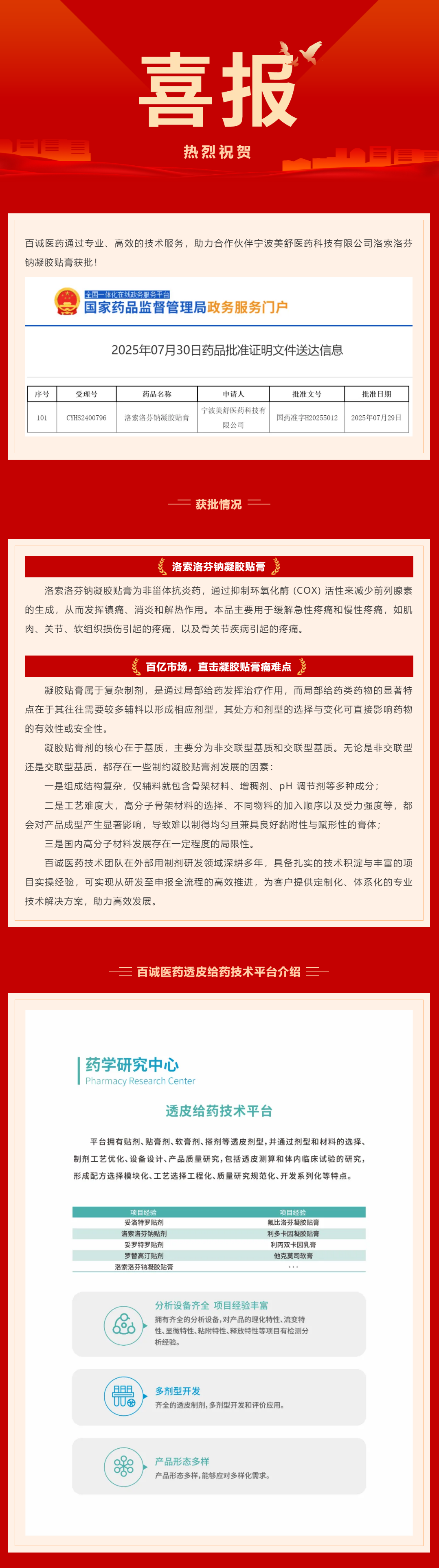 喜報！百誠醫藥助力合作伙伴洛索洛芬鈉凝膠貼膏獲批！.png